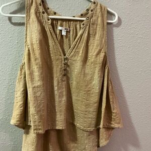 Amuse Society Tan Sleeveless Blouse